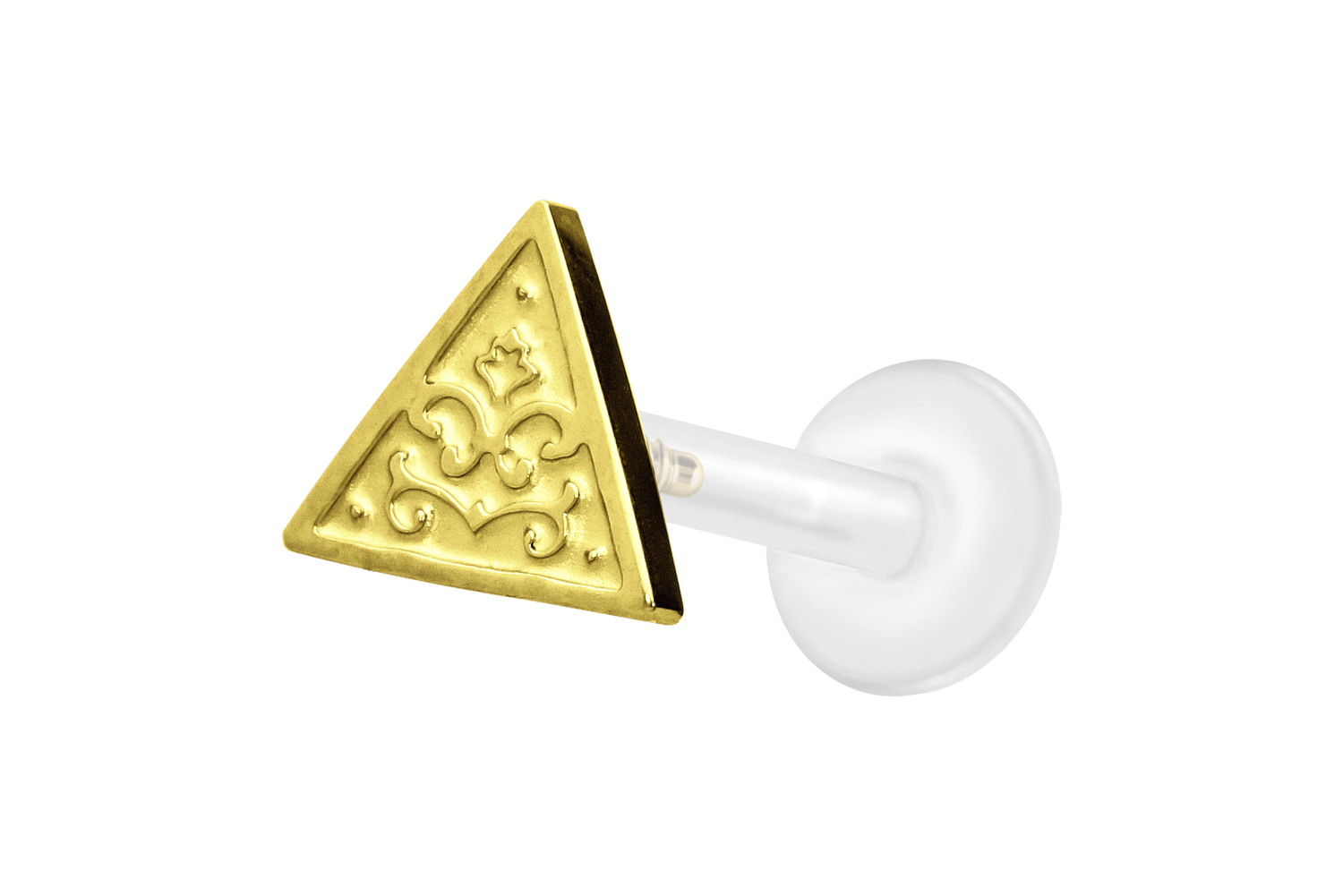 PTFE Labret Piercing mit Innengewinde + Titan-Aufsatz DREIECK